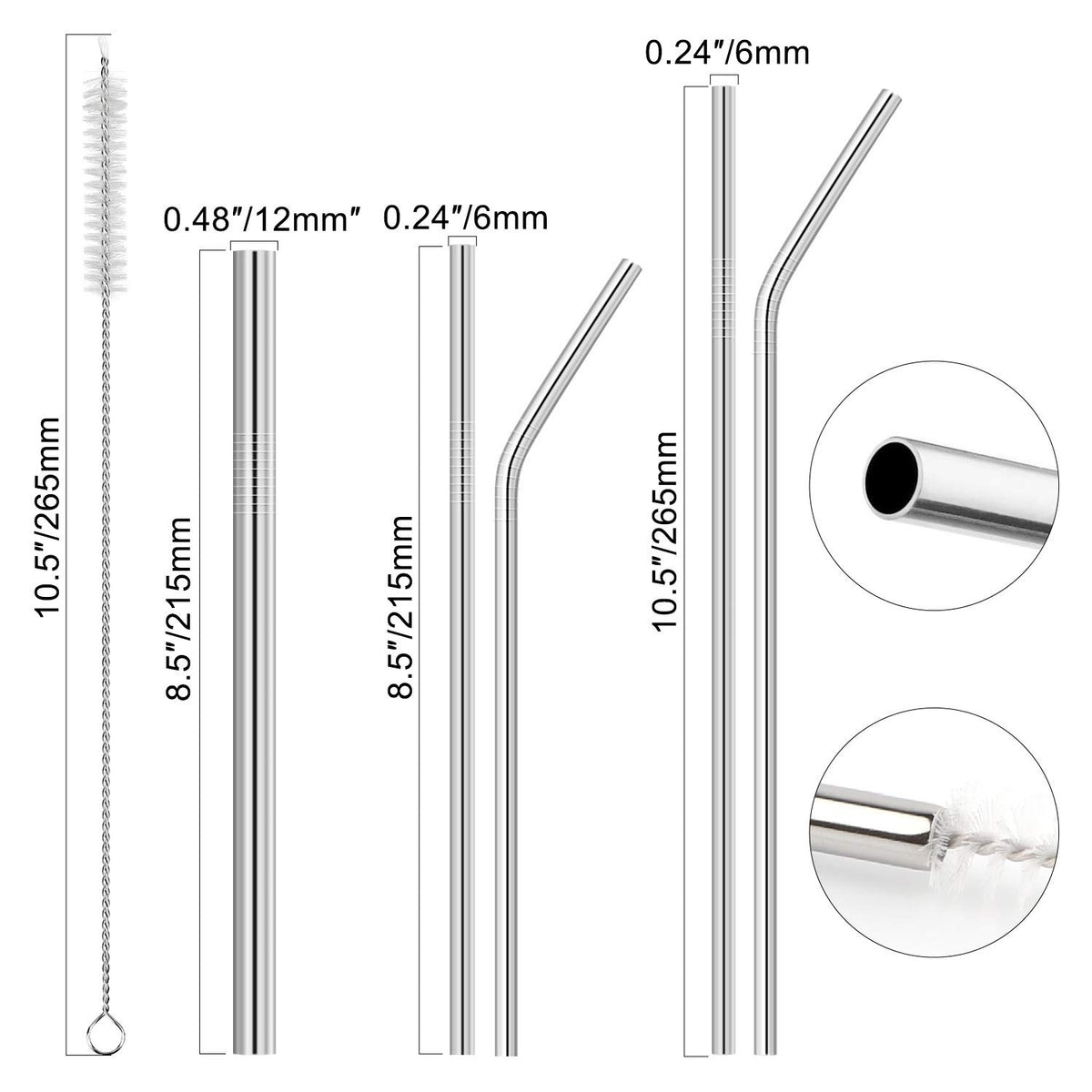 Reusable Stainless Steel Straws